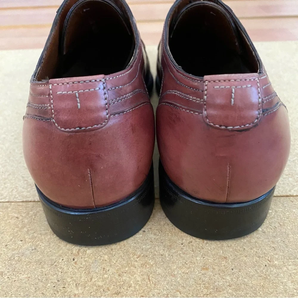 A. Testoni Men's Brown Leather Dress Shoes Lace Up Size 7 - Picture 4 of 8